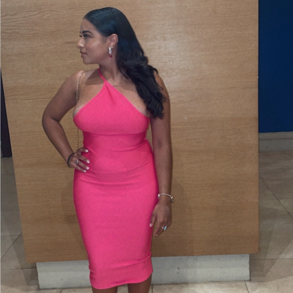 Shein Solid Backless One Shoulder Bodycon Dress - image 4